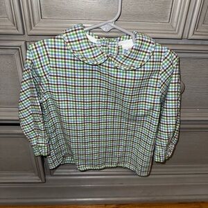The Bailey Boys Green Plaid Peter Pan collar shirt